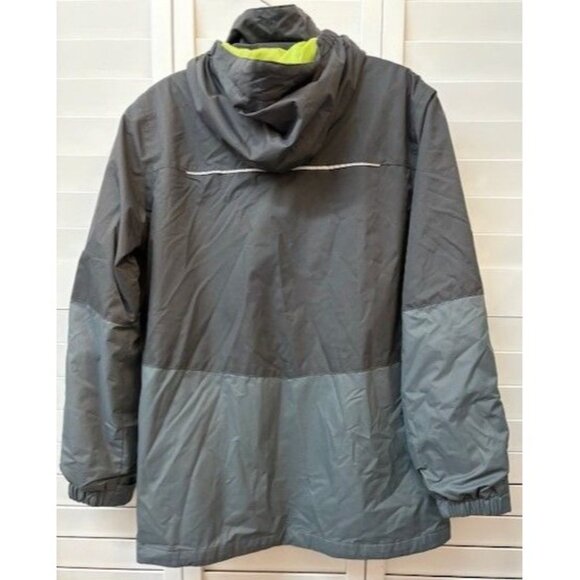 Columbia Interchange Gray Hooded Jacket Mens Size L Water-Resistant Shell - Picture 2 of 4